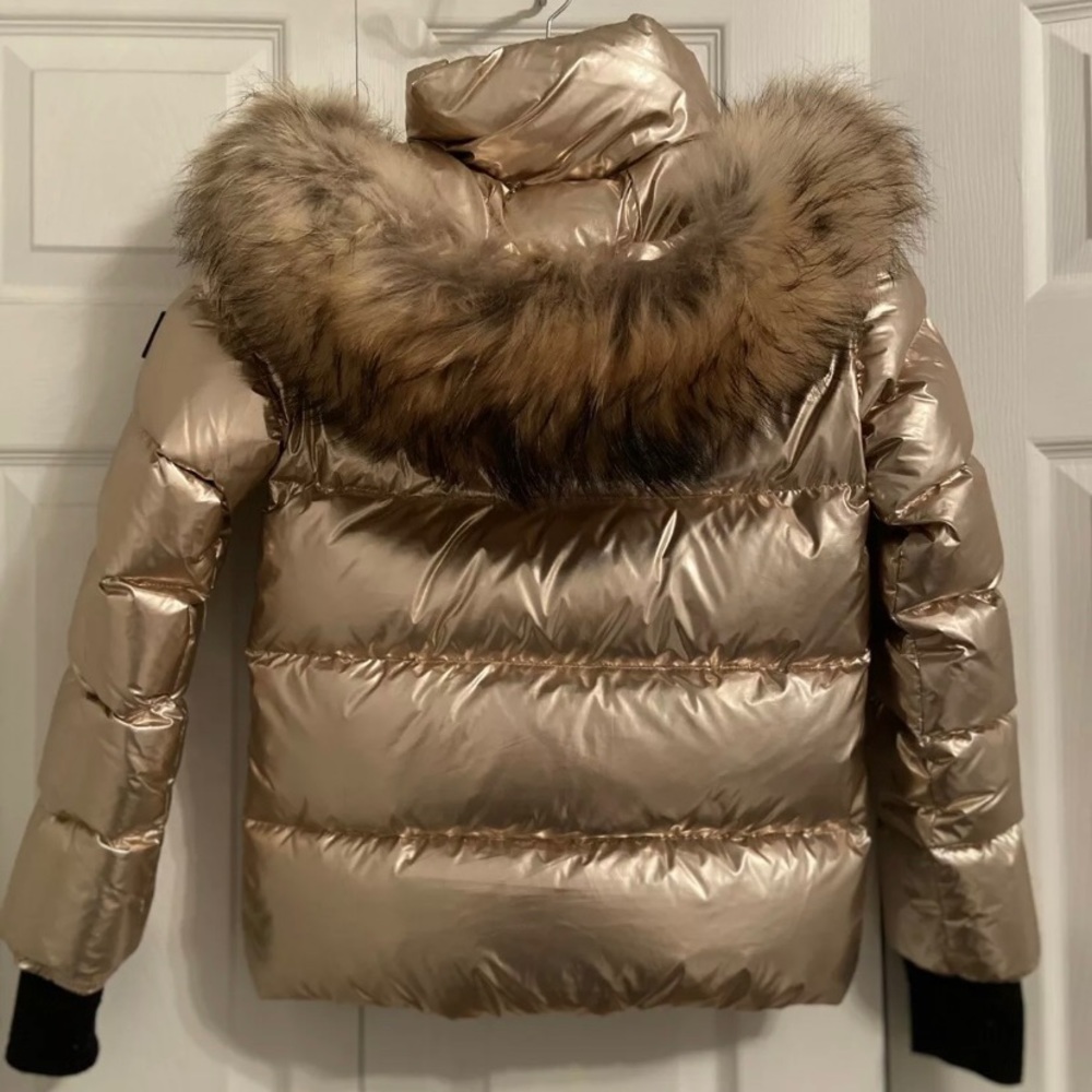 SAM jacket (size 12) Annabelle Hooded Puffer With Fur Trim.